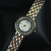 Two Tone Women Chain Wrist Watch Golden White V